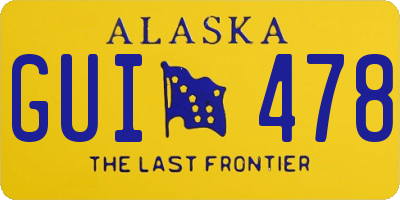 AK license plate GUI478