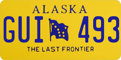 AK license plate GUI493