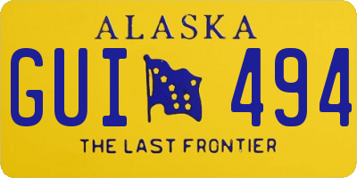 AK license plate GUI494