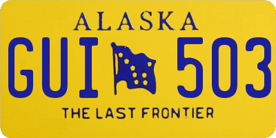 AK license plate GUI503