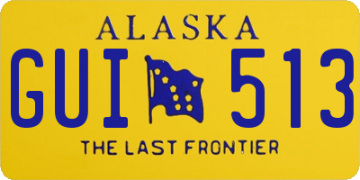 AK license plate GUI513