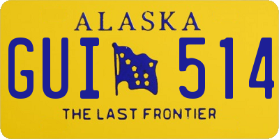 AK license plate GUI514