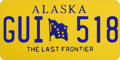 AK license plate GUI518