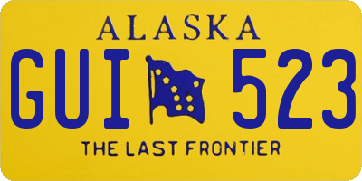 AK license plate GUI523