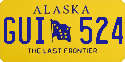AK license plate GUI524