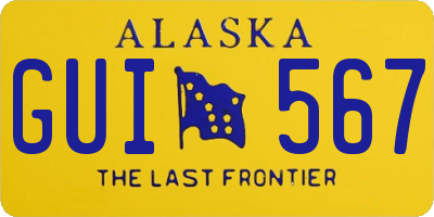 AK license plate GUI567