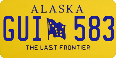 AK license plate GUI583