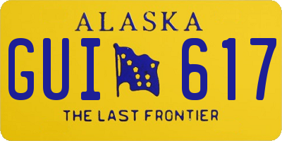 AK license plate GUI617