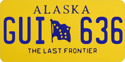 AK license plate GUI636