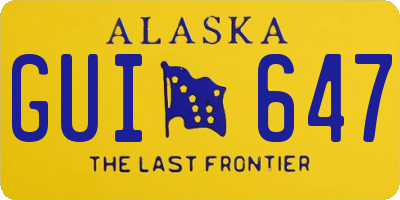 AK license plate GUI647