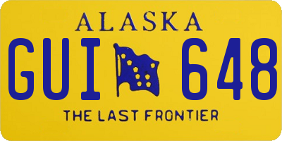 AK license plate GUI648