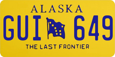 AK license plate GUI649