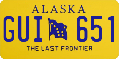 AK license plate GUI651