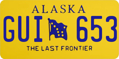 AK license plate GUI653