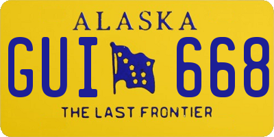 AK license plate GUI668