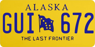 AK license plate GUI672