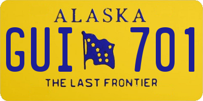 AK license plate GUI701