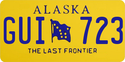 AK license plate GUI723