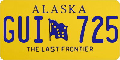 AK license plate GUI725