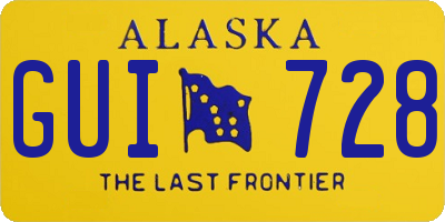 AK license plate GUI728