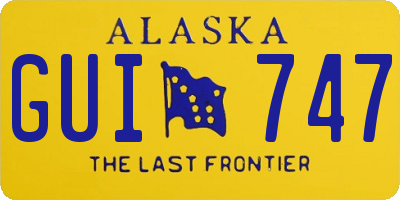 AK license plate GUI747