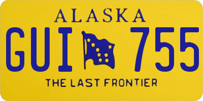 AK license plate GUI755