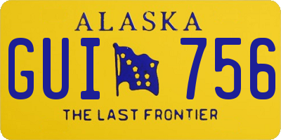 AK license plate GUI756