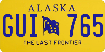 AK license plate GUI765