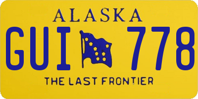 AK license plate GUI778