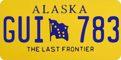 AK license plate GUI783