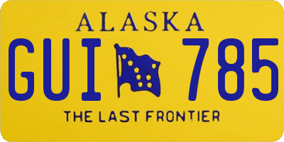 AK license plate GUI785