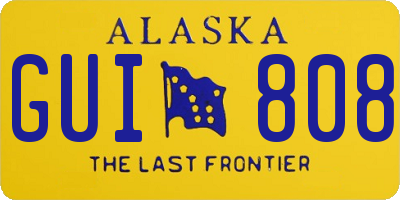 AK license plate GUI808