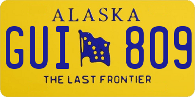 AK license plate GUI809