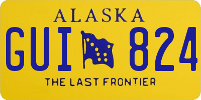 AK license plate GUI824