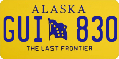 AK license plate GUI830