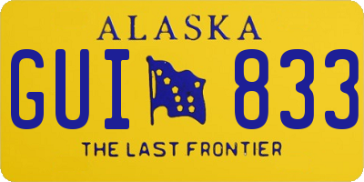 AK license plate GUI833