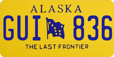 AK license plate GUI836