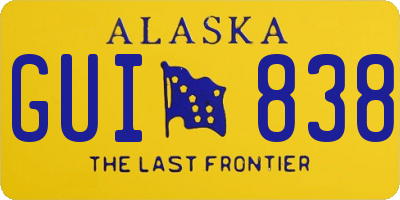 AK license plate GUI838