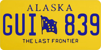 AK license plate GUI839