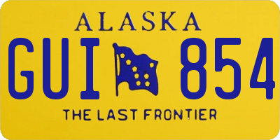 AK license plate GUI854