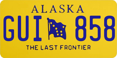 AK license plate GUI858