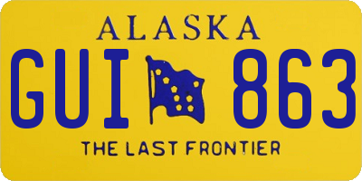 AK license plate GUI863