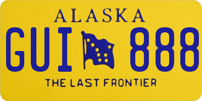 AK license plate GUI888