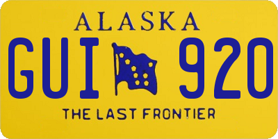 AK license plate GUI920