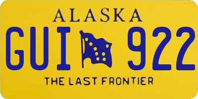 AK license plate GUI922