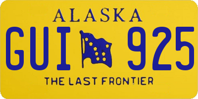 AK license plate GUI925