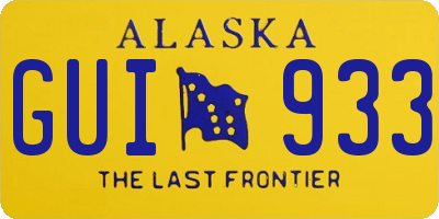 AK license plate GUI933