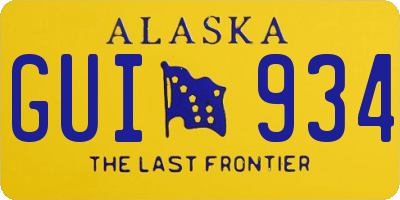 AK license plate GUI934