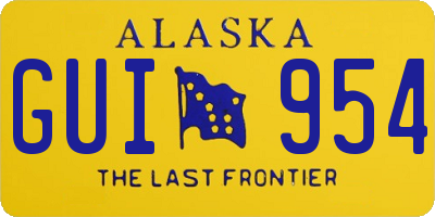 AK license plate GUI954