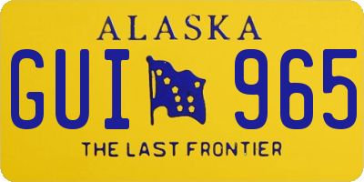 AK license plate GUI965